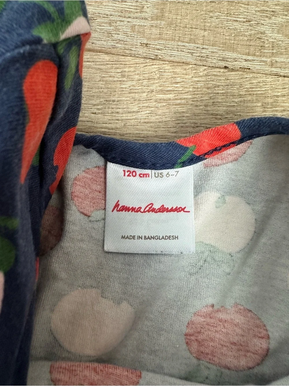 Hanna Andersson Navy Dress with Red & Pink Fruit Motif